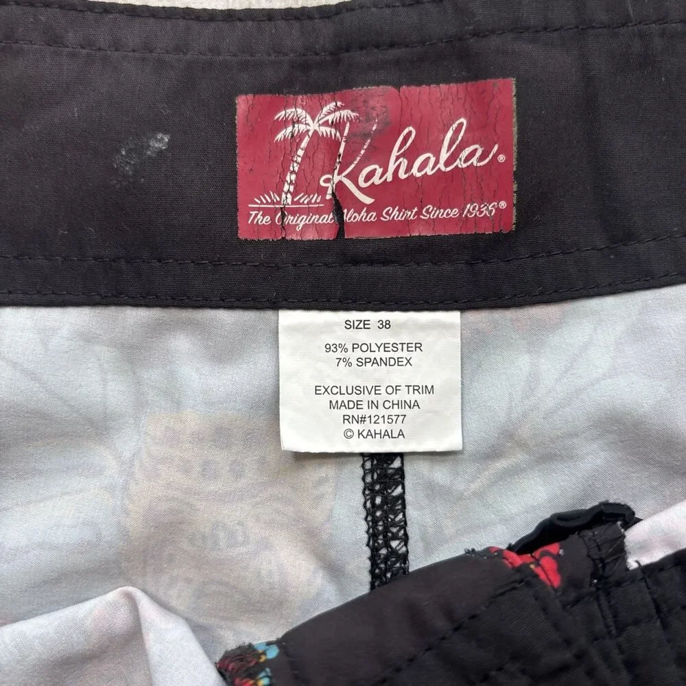 KAHALA Men’s Sz 38 Hawaiian 4-Way Stretch Boardshorts Swim Trunks